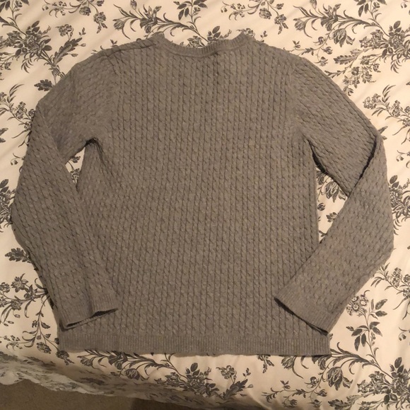Gray V-Neck Sweater - Picture 3 of 4